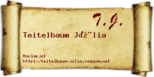 Teitelbaum Júlia névjegykártya